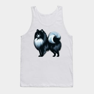 Black Pomeranian Art Tank Top